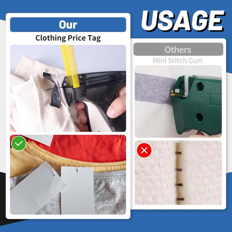 PHIXBEAR Stronge Steel Needle Tagging Gun for Clothing, Price Tag Attacher Gun with 1100pcs Colorful Fasteners 2 inch for Manufacturers, Retailers, Consignment, Yard Sales, Garage Sales - Image 5